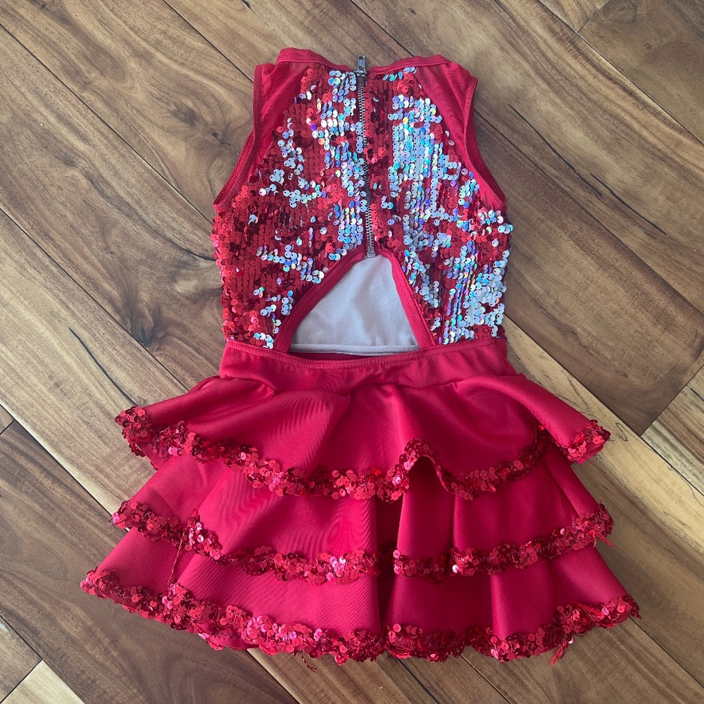 Weissman Sparkling Red Kids Dance Costume - Picture 2 of 16